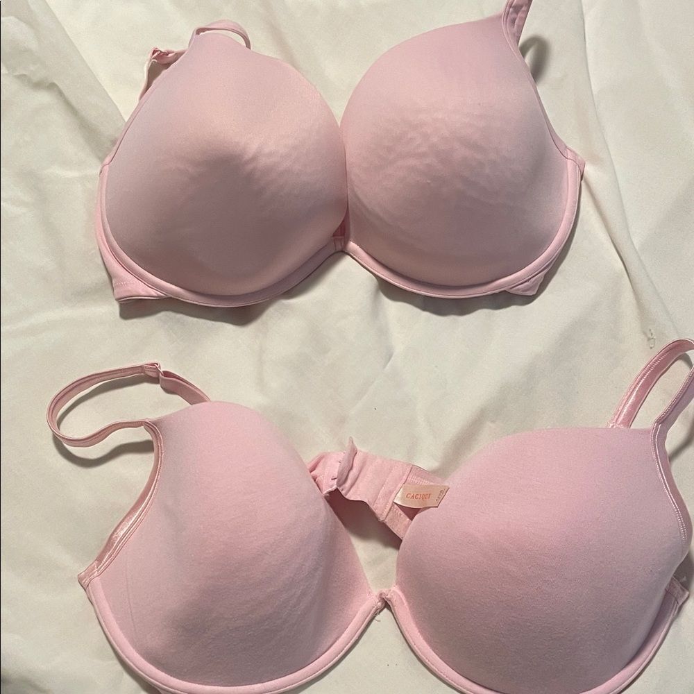 Cacique Blush Pink Bra lot of 2 bras plus size underwire 42 DD